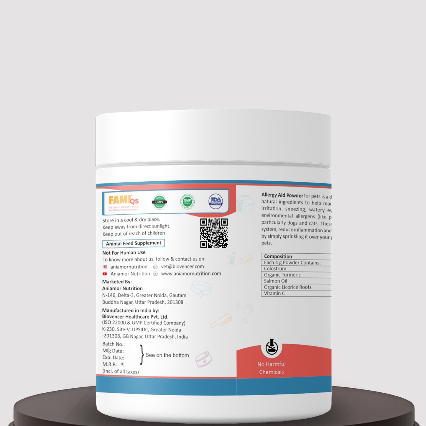 Allergy aid powder compositions