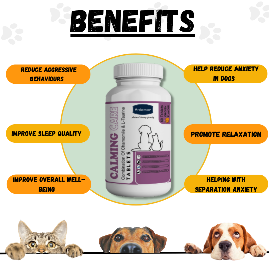 Calming Tablets for Pets-Aniamor| Pet supplement| 60 Tablets