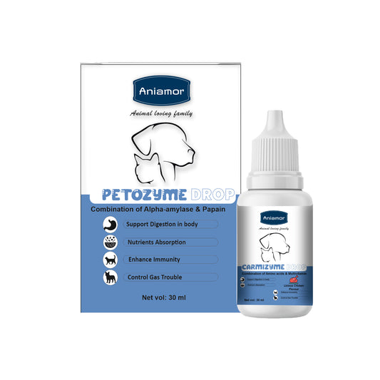 Petozyme Drop for Dog and Cat | Alpha-Amylase & Papain | 30ml