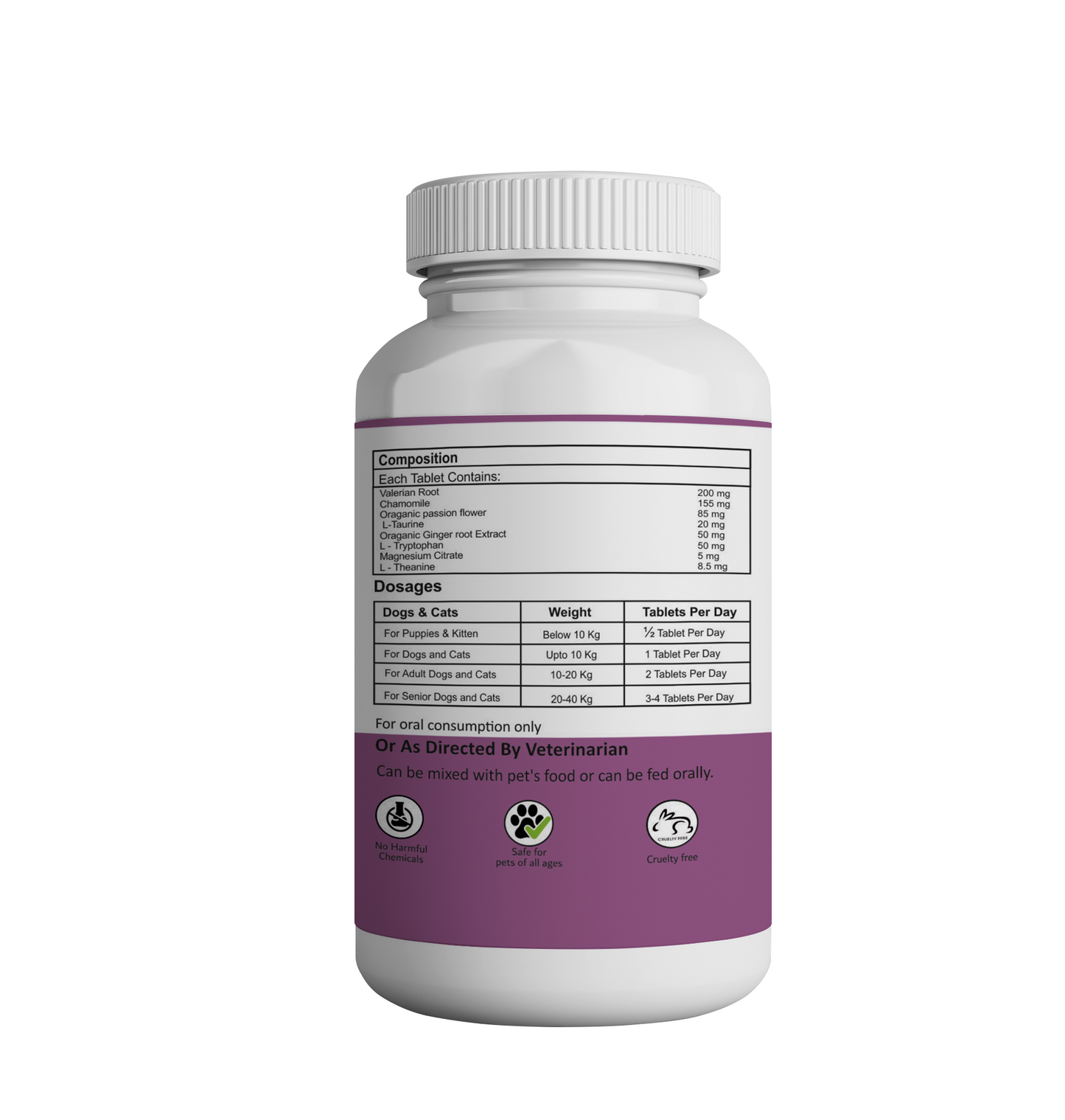 Calming Tablets for Pets-Aniamor| Pet supplement| 60 Tablets
