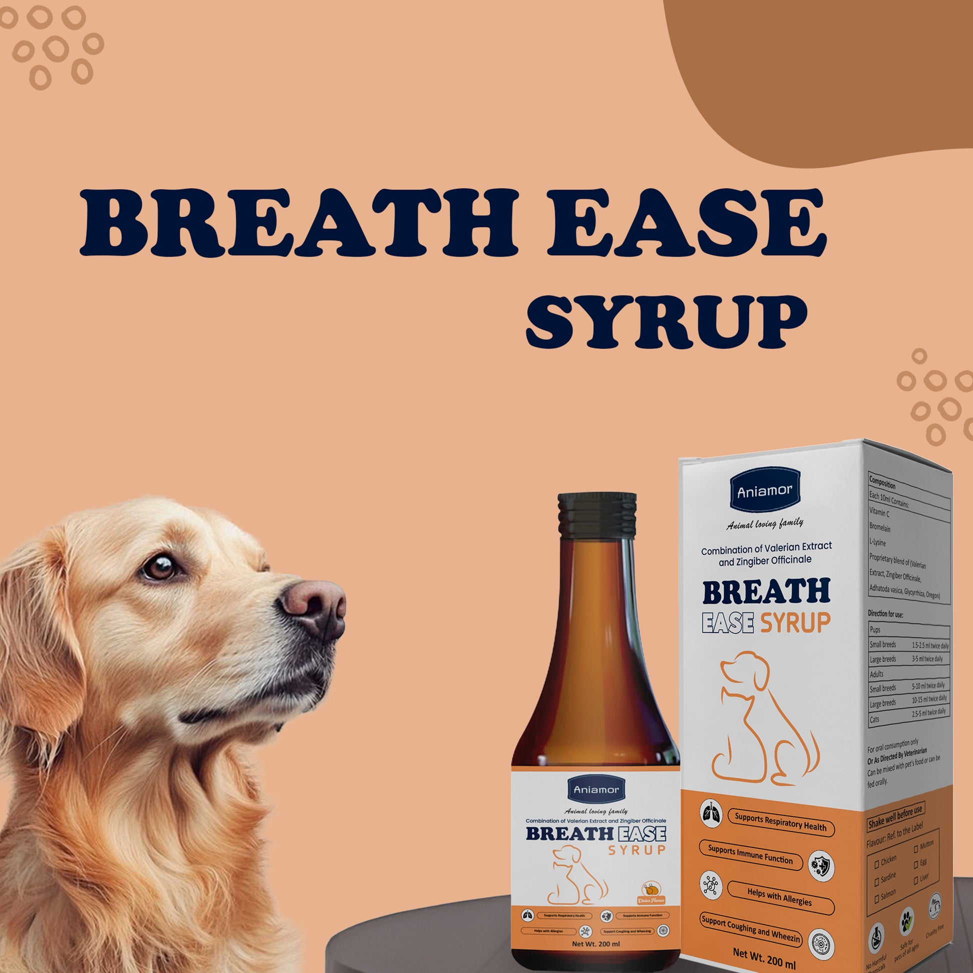 Breath ease syrup Aniamor for pets