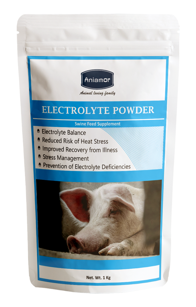 Electrolyte powder for swine supplement from Aniamor in 1kg pouch