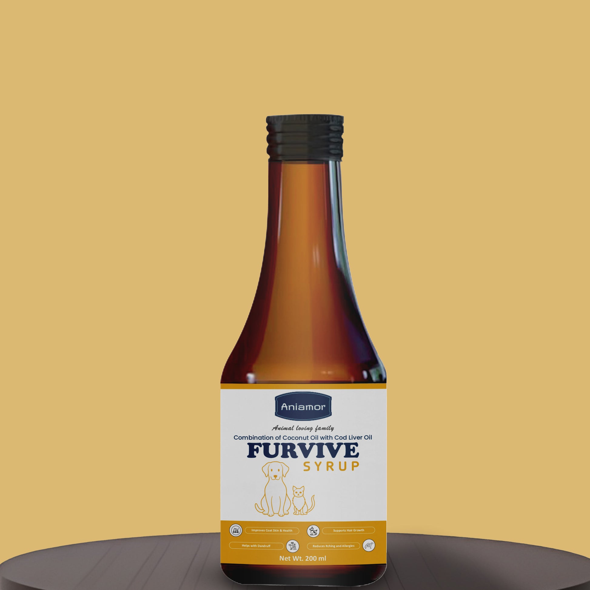Furvive care syrup for pets Aniamor 200ml bottle