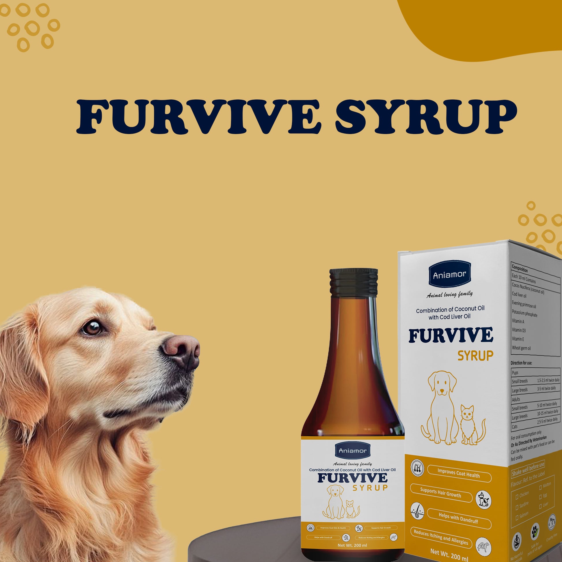 Furvive Syrup for cats and dogs Aniamor