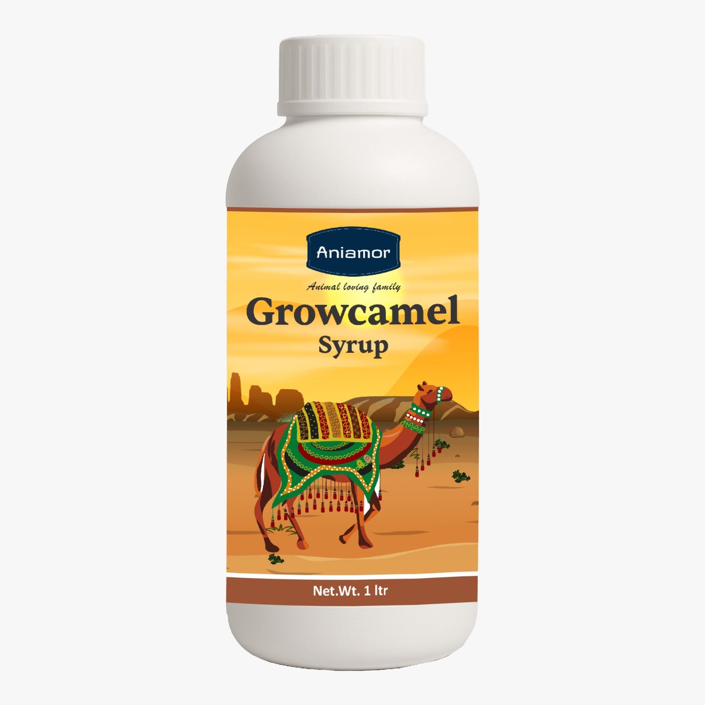 Aniamor Growcamel Syrup for Camel | L-Lysine, DL-Methionine, Biotin & Choline | Supports Growth, Metabolism & Overall Health | Camel Nutritional Supplement