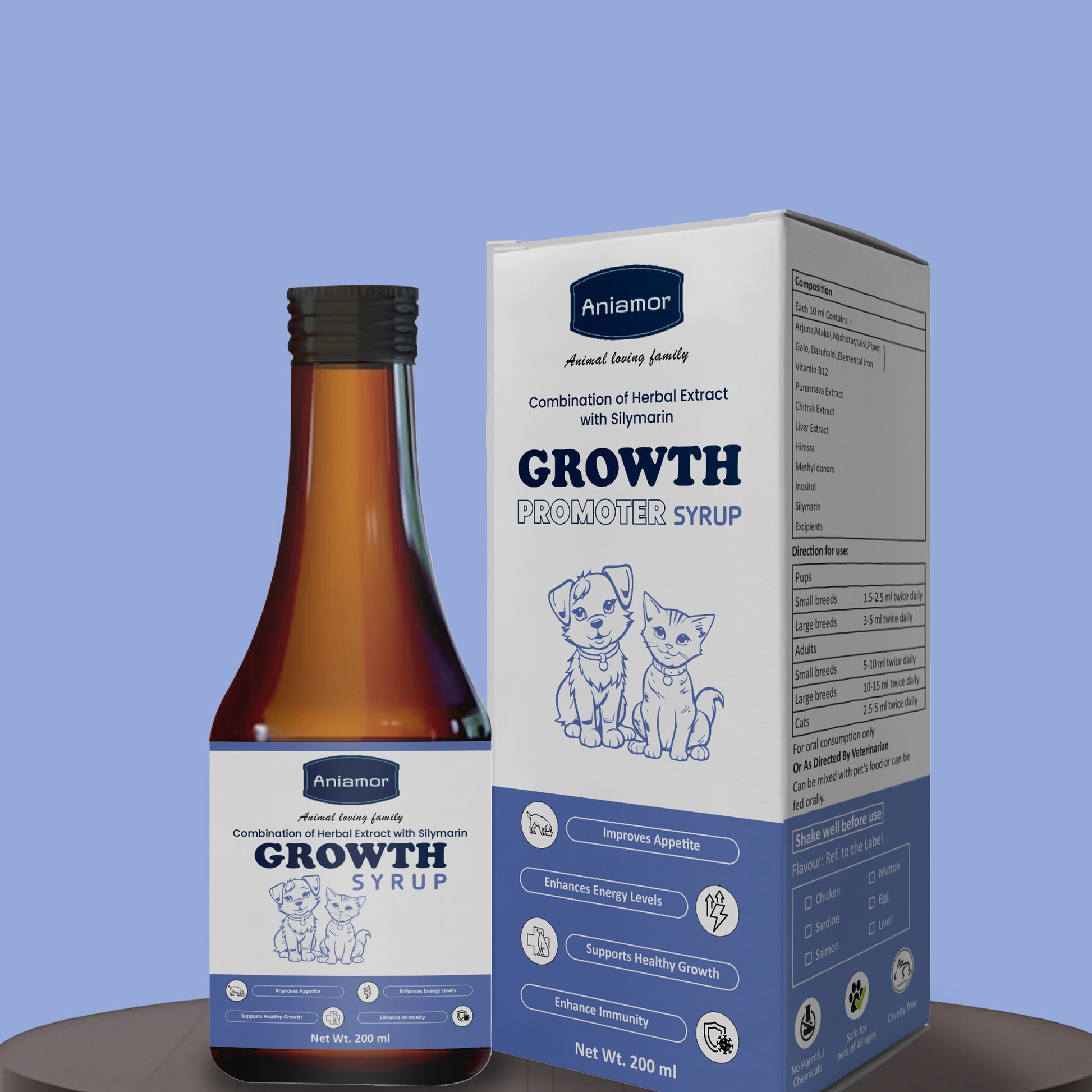 Gowth promoter syrup for pets Aniamor  200ml bottle