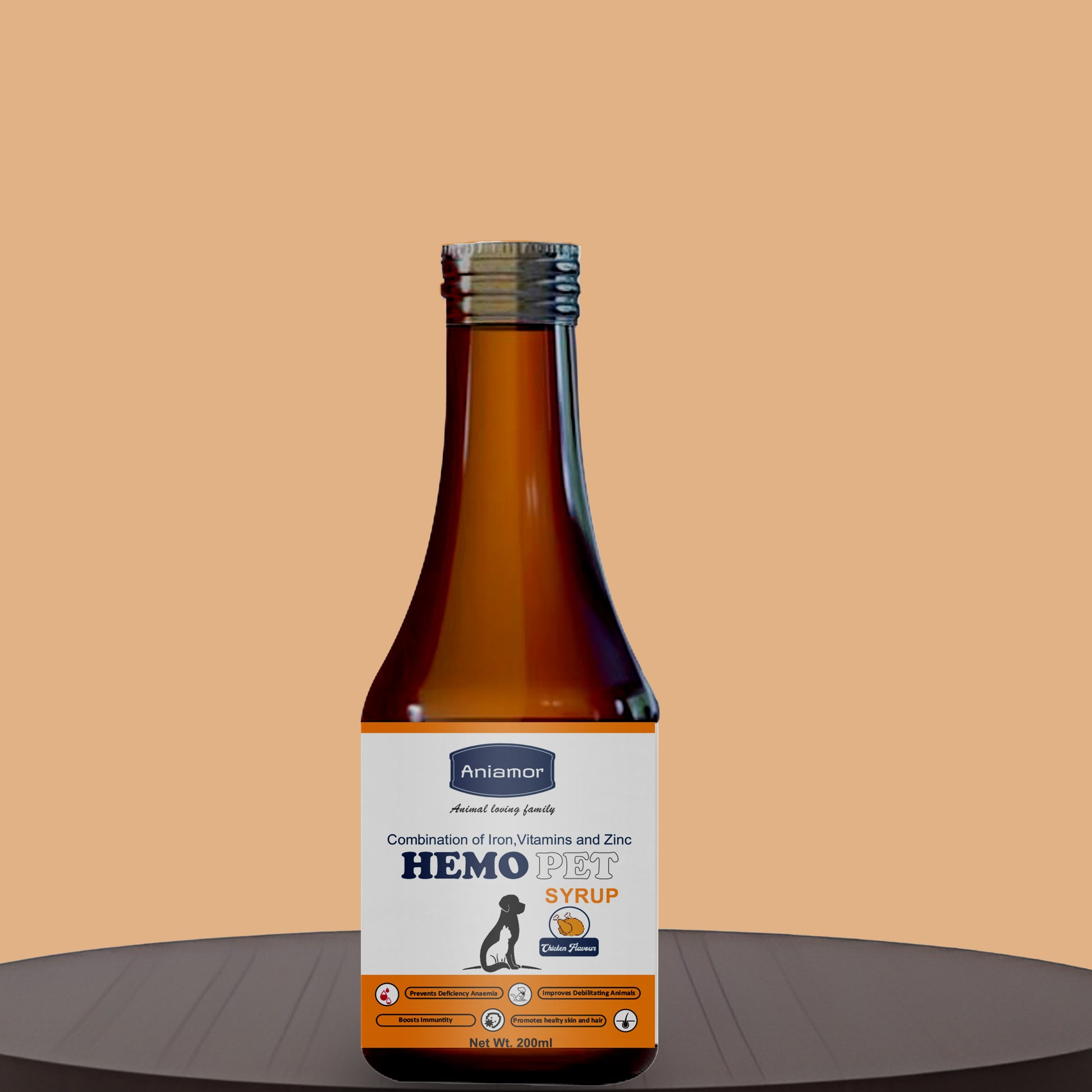 Hemo pet syrup for Aniamor  200ml bottle for pets