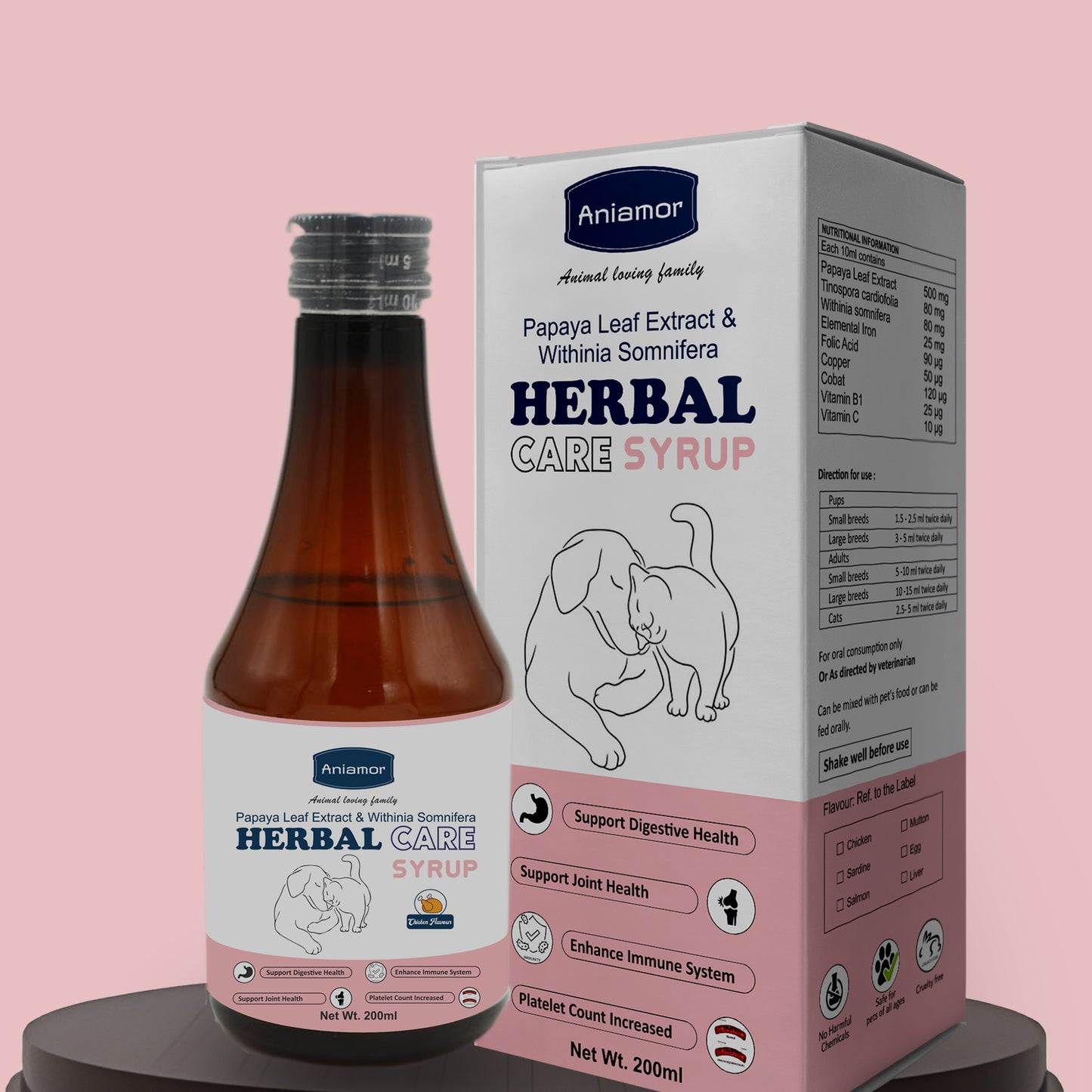 Herbal care syrup Aniamor for pets