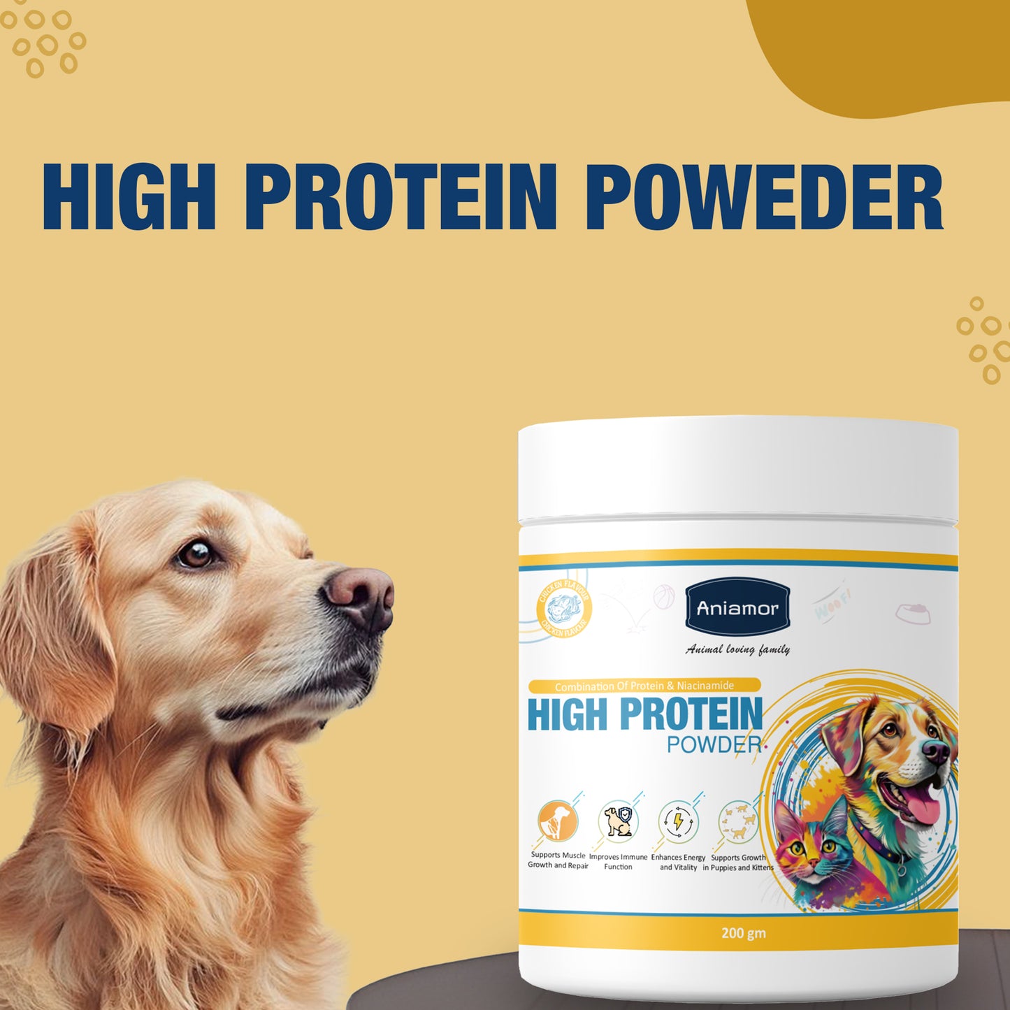 High protein Powder Aniamor for dogs and pets