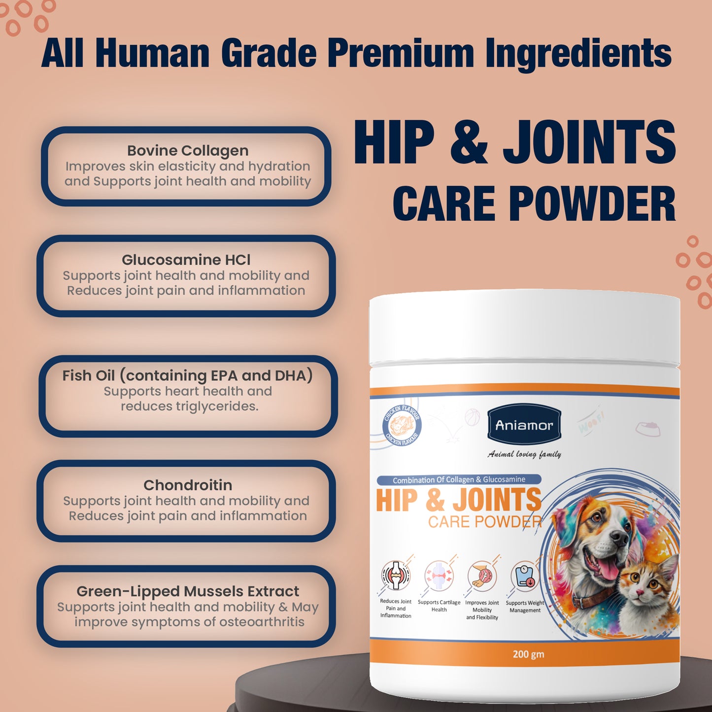 Hip and joint care powder for pets Ingredients