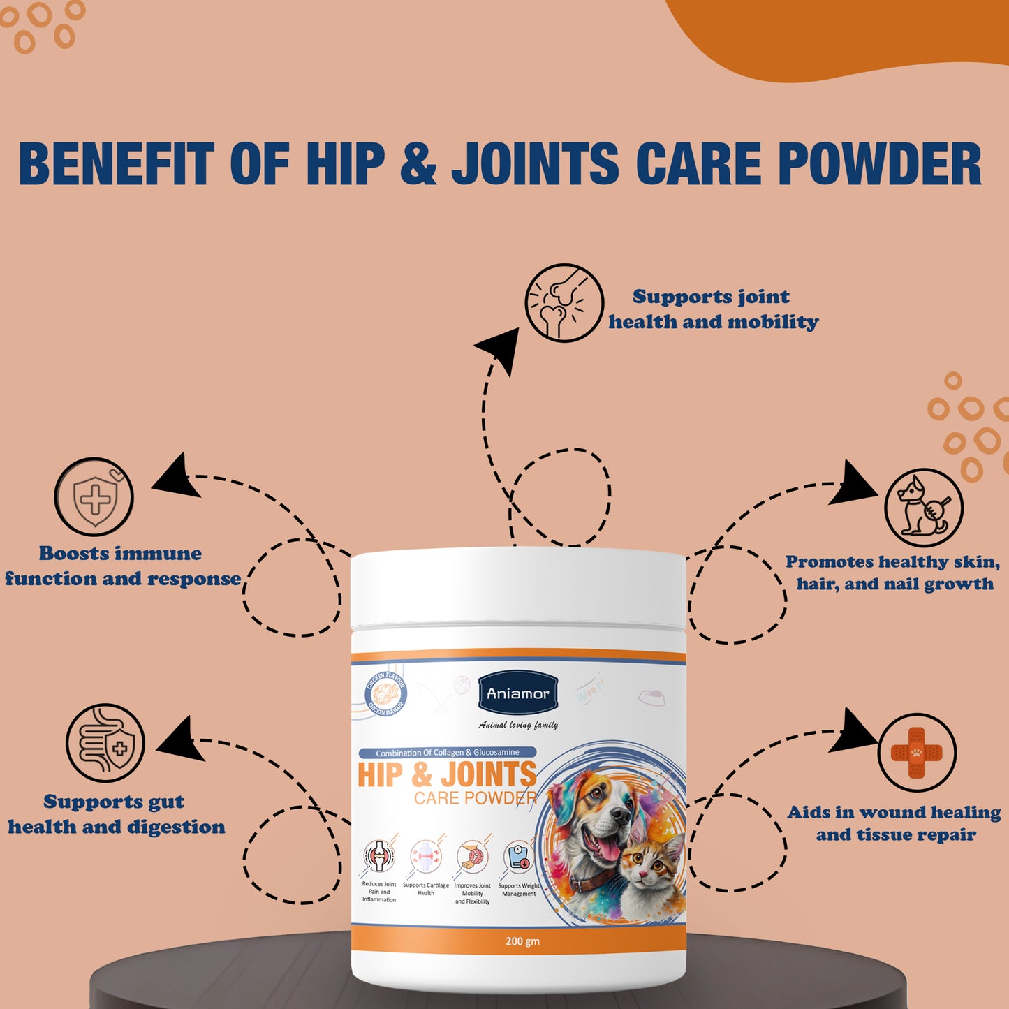 Hip and joint care powder for pets Benefits