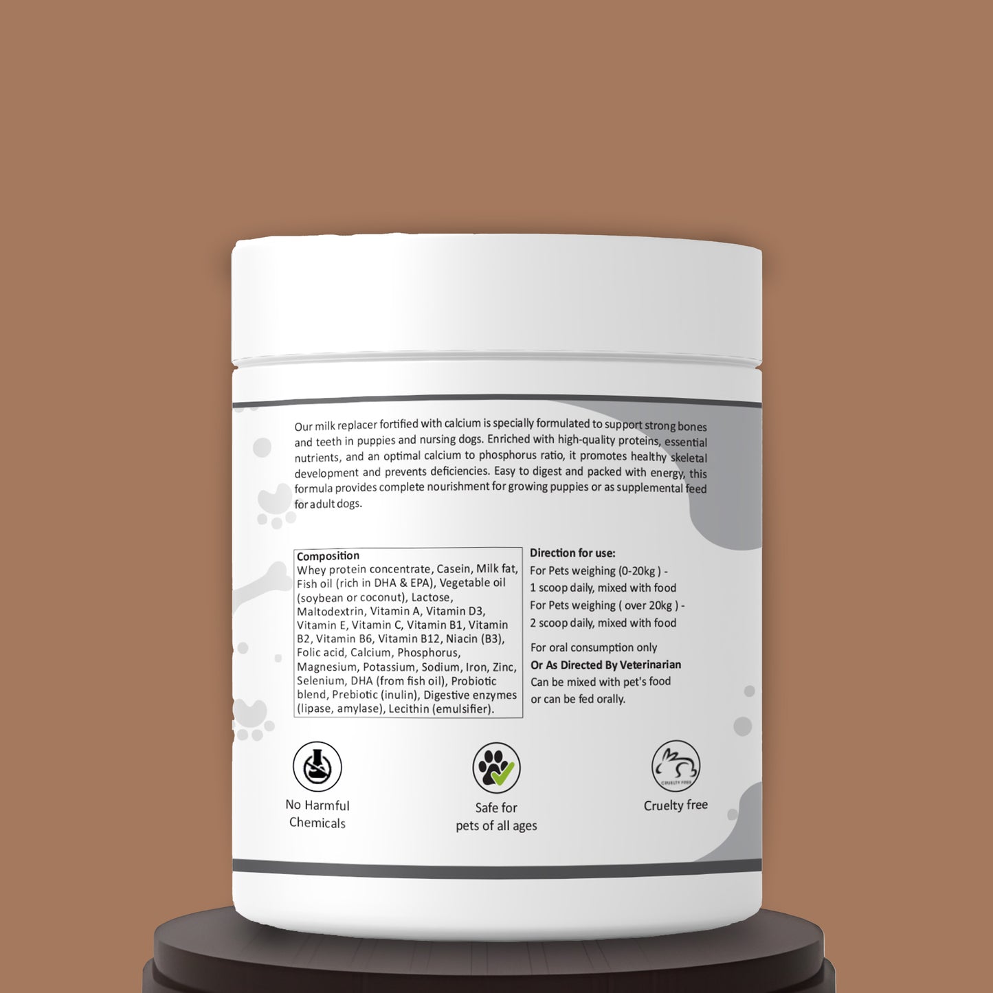 Milk replacer powder Fortified with Calcium Compositons