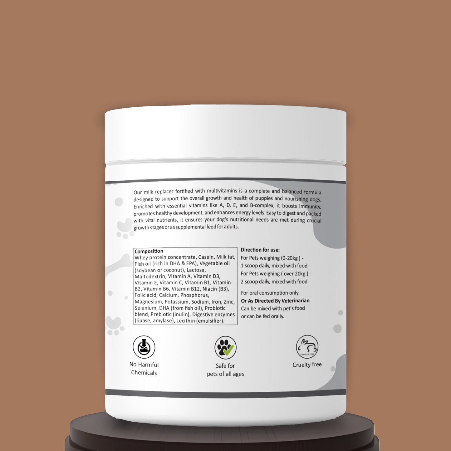 Milk replacer Powder fortified with multivitamin Aniamor Composition