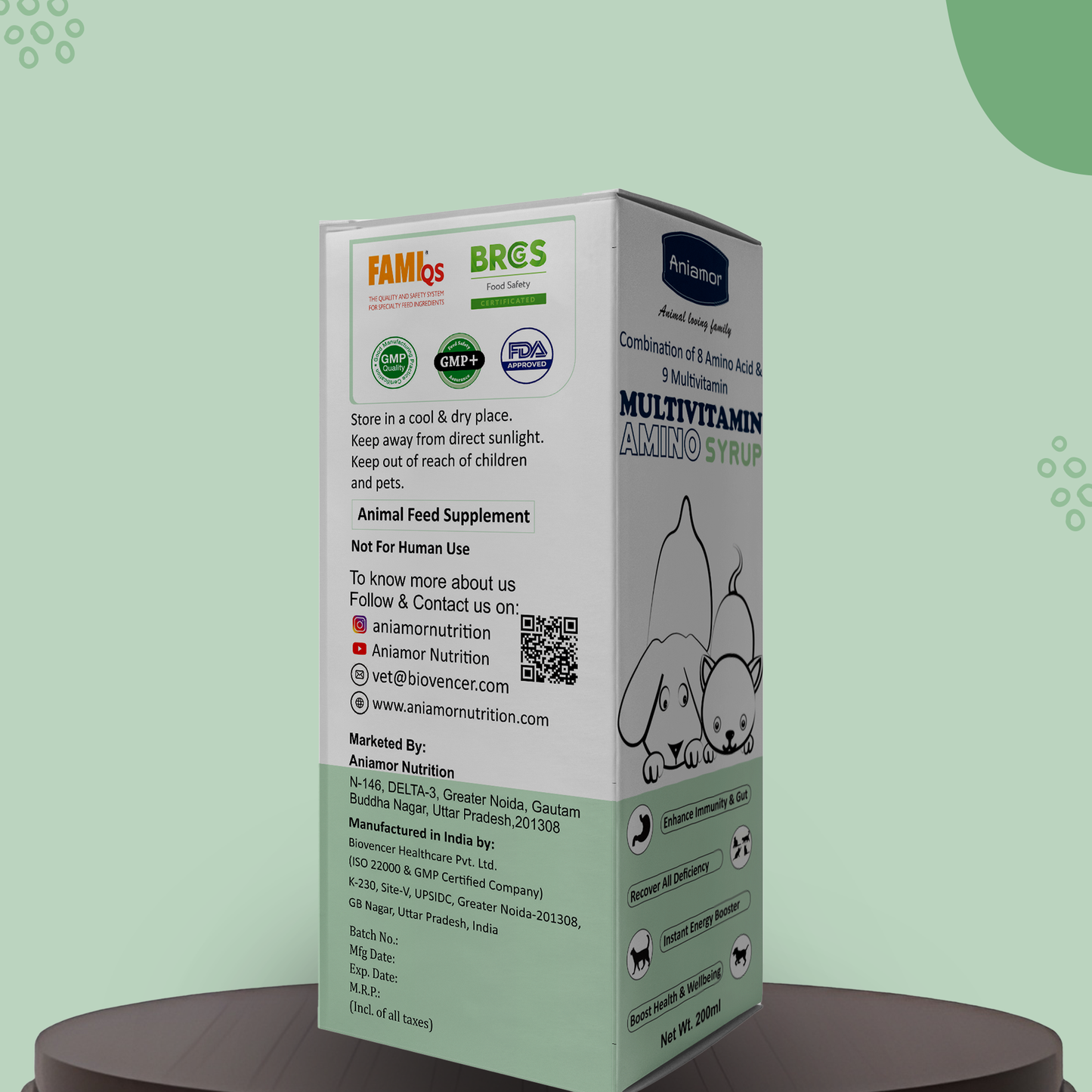 Multivitamin amino syrup certifications Aniamor