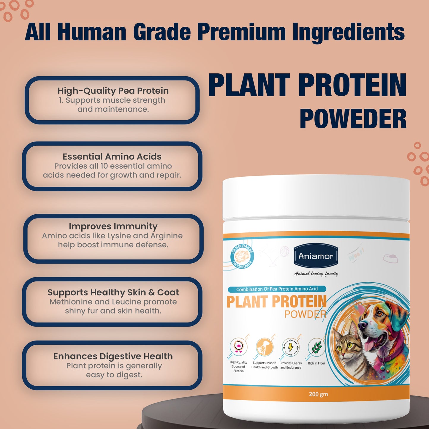 Plant protein powder Ingredients for pets