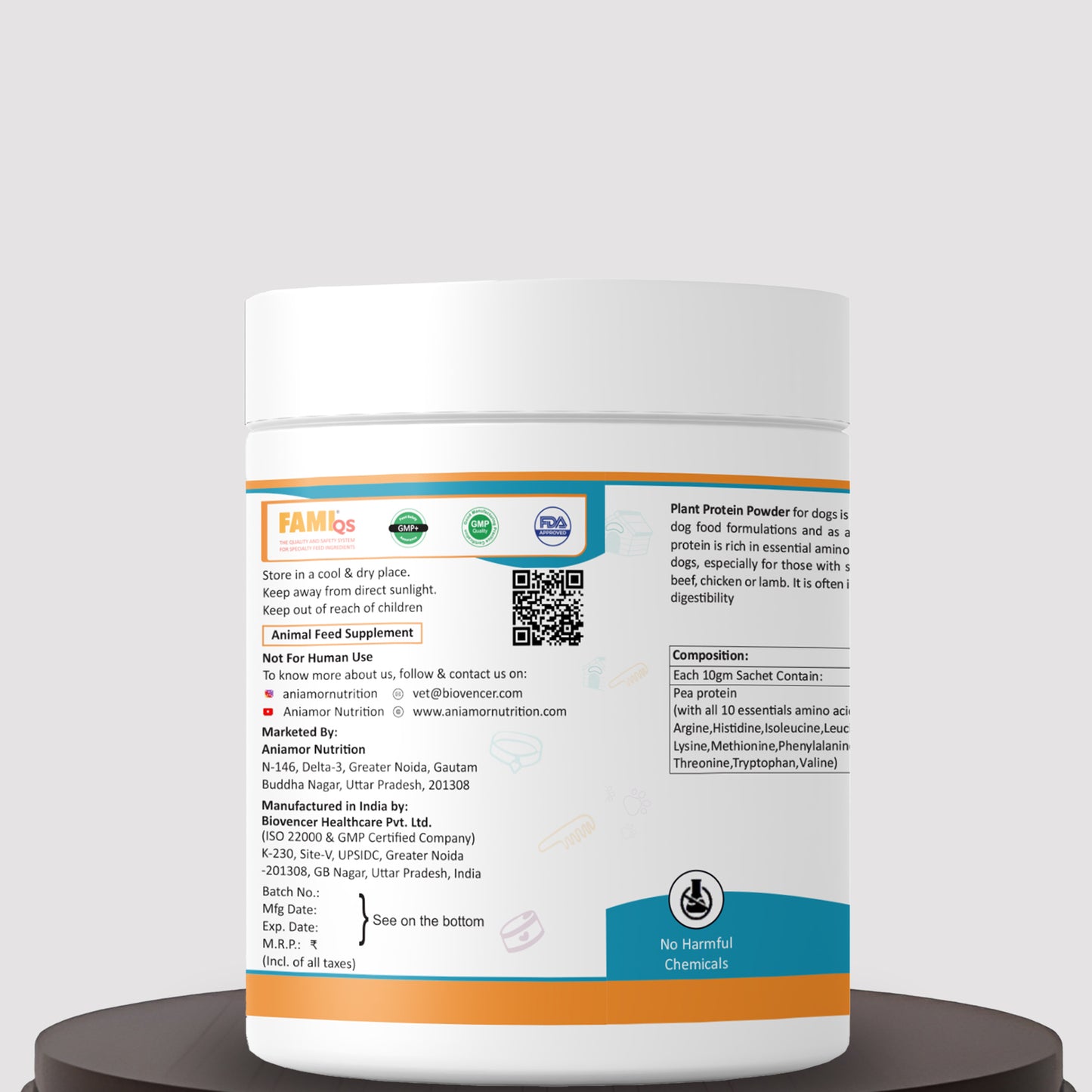 Plant protein powder certifications for pets