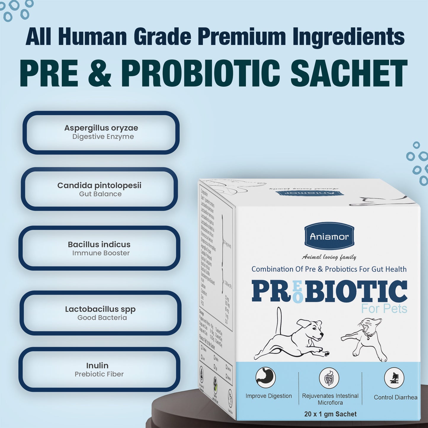 Pre probiotic sachet ingredient benefits