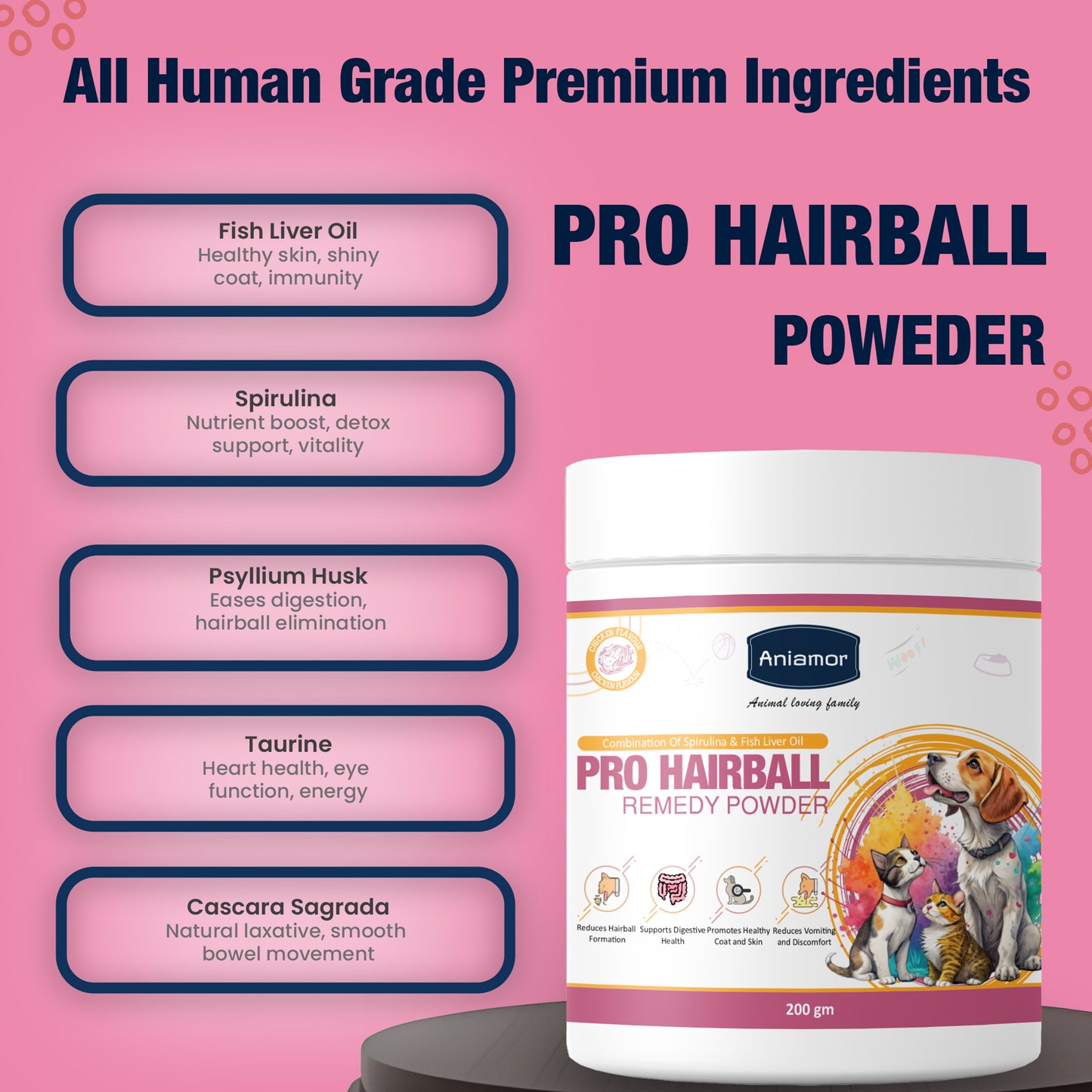 Pro hairball remedy powder Aniamor Ingredients