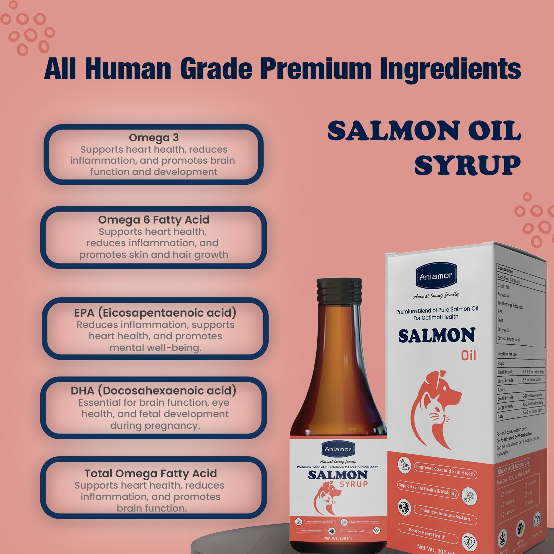 Salmon oil Aniamor Ingredients for pets