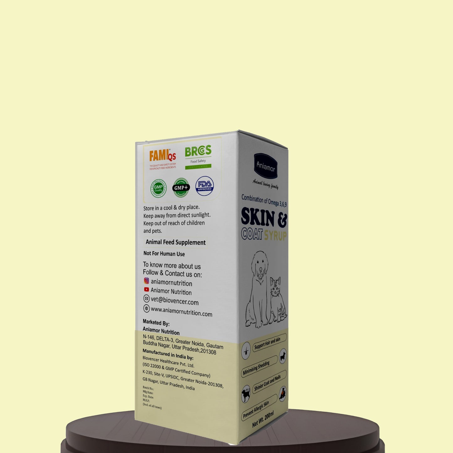 Skin and coat syrup certifications