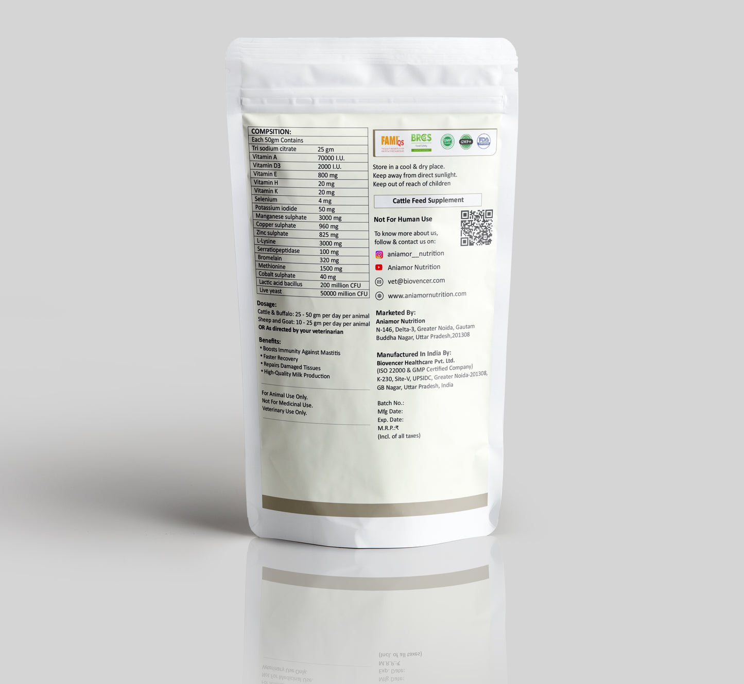 Mastitis Treatment Powder-Aniamor| Cattle Feed Supplements| 1kg