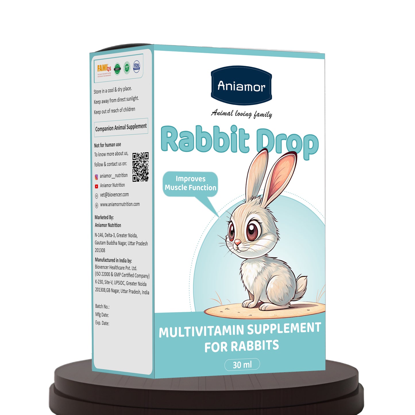 Multivitamin Drop for Rabbit | Vitamin A Biotin Niacinamide with Choline Cloride | 30 ml Bottle