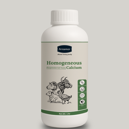 Aniamor Cattle Calcium Suspension | Calcium, Phosphorus, Biotin, Citric Acid, Ferrous, Vitamin B12, Manganese | 1 Litre | All Life Stages