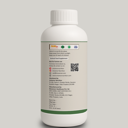 Aniamor Cattle Calcium Suspension | Calcium, Phosphorus, Biotin, Citric Acid, Ferrous, Vitamin B12, Manganese | 1 Litre | All Life Stages