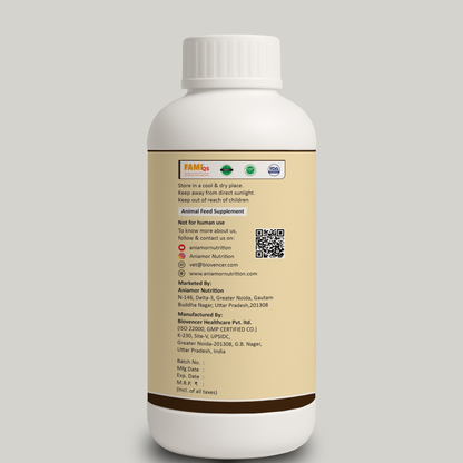 Aniamor Immunity Booster Tonic for Cattle | Vitamin A, Vitamin D3, Vitamin E, Vitamin B12, Sodium Citrate, Selenium | 1 Litre