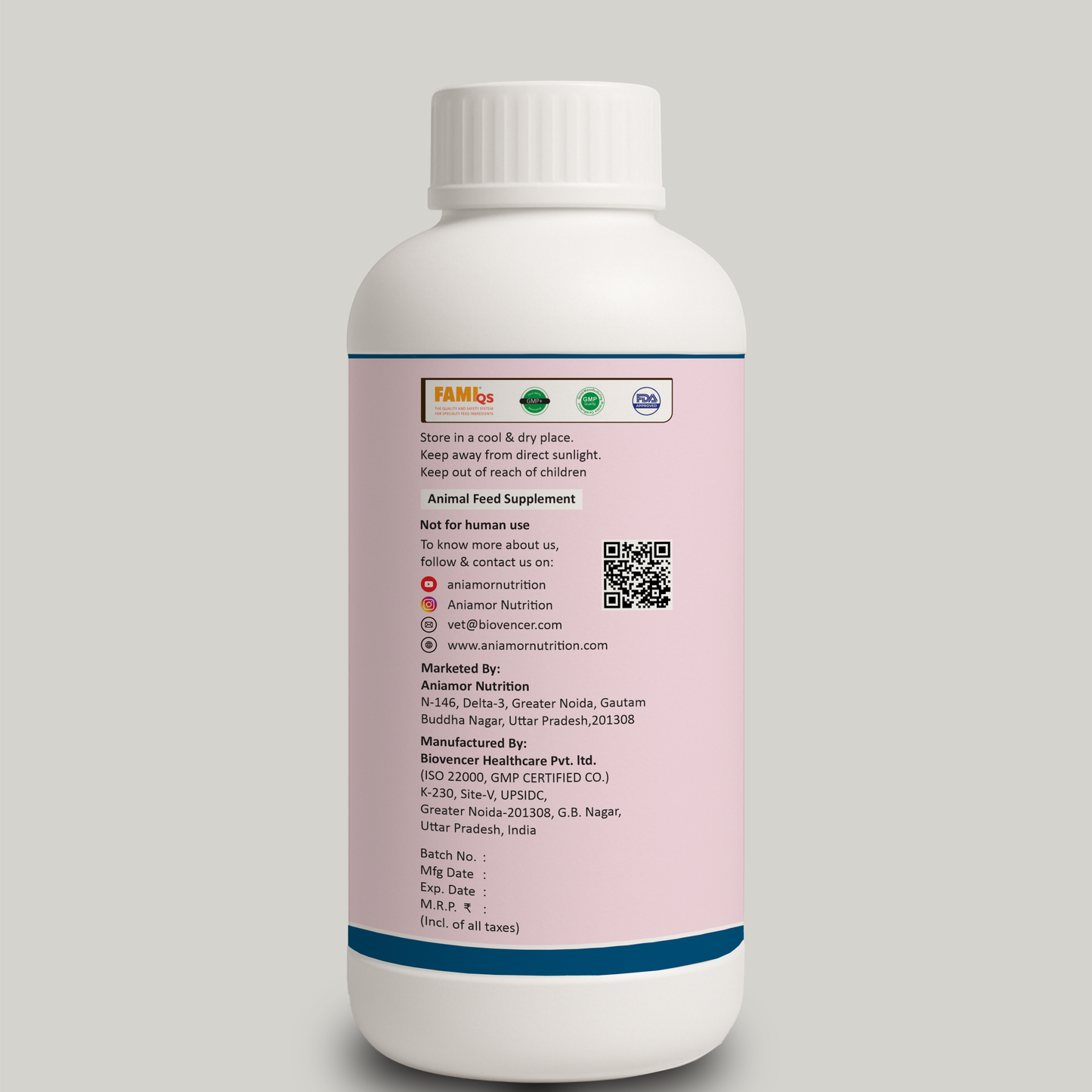 Aniamor Cattle Oral Ionic Calcium gel | Calcium, Trichosanthes, Vidarikanda, Safed musli, Shatavari, Ashwagandha, Pueraria mirifica, Vitamin B12 | 1 Litre