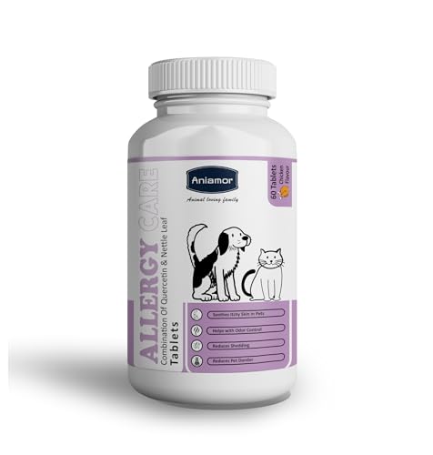 Aniamor Allergy Tablet For Dogs and Cats|Skin and Coat|Pets Supplement|All Life Stage|60 Tablets Bottle