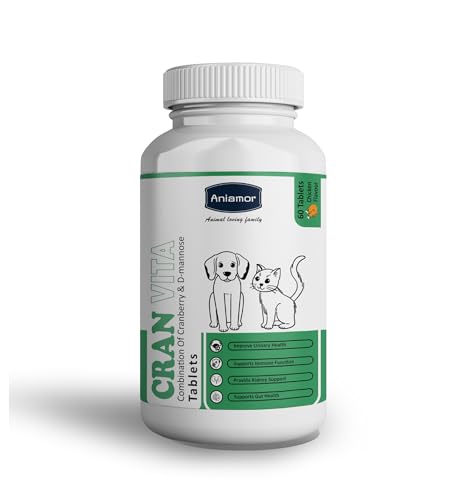 Aniamor CranBe Vita For Dogs and Cats|Cran Care |Uterine care |Pets Supplement|All Life Stage|60 Tablets BottleTablets Bottle