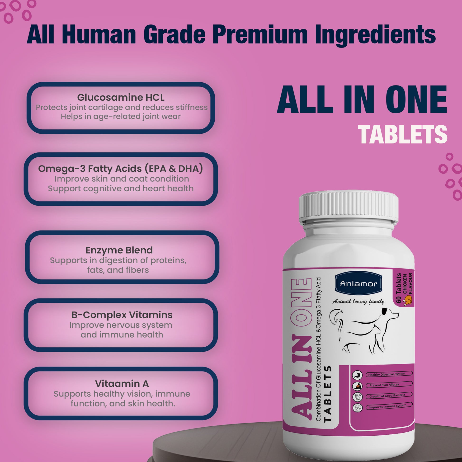 All In One Tablets Aniamor ingredients for pets
