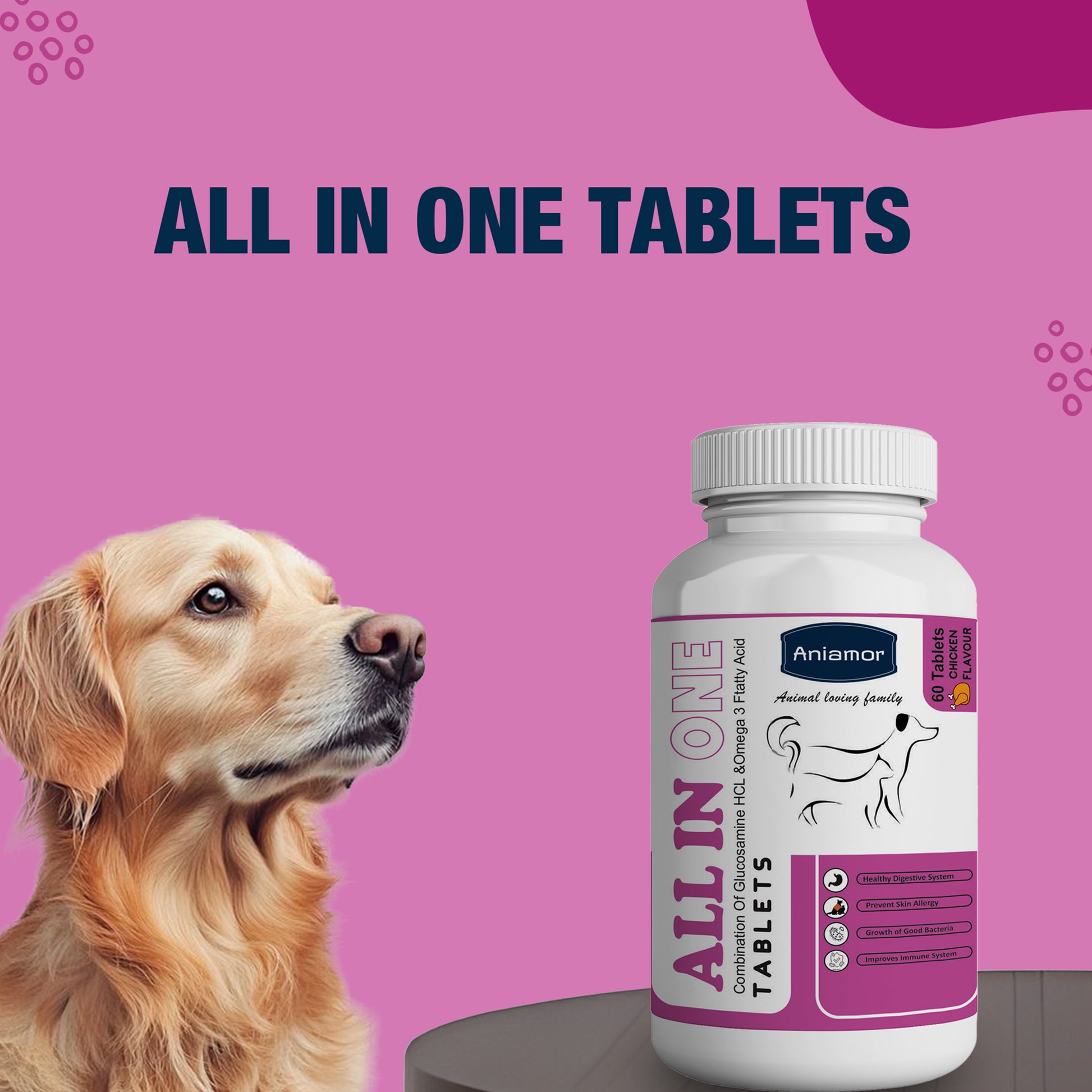 All in one Tablets Aniamor for dogs and cats