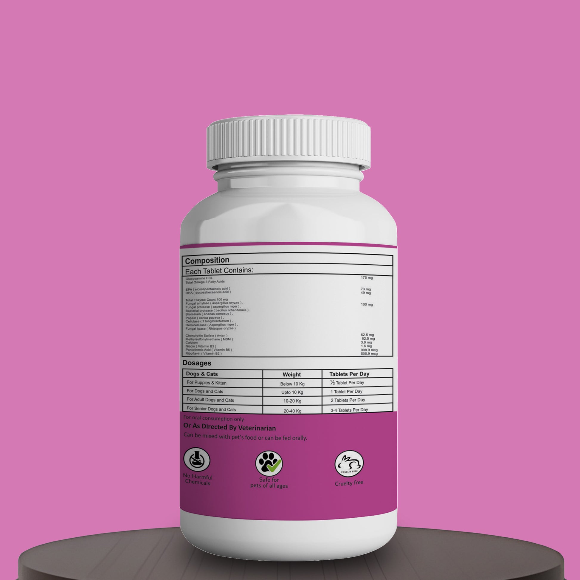 All in one tablets Aniamor compositions for pets 