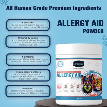 Allergy aid powder aniamor Ingredients for pets