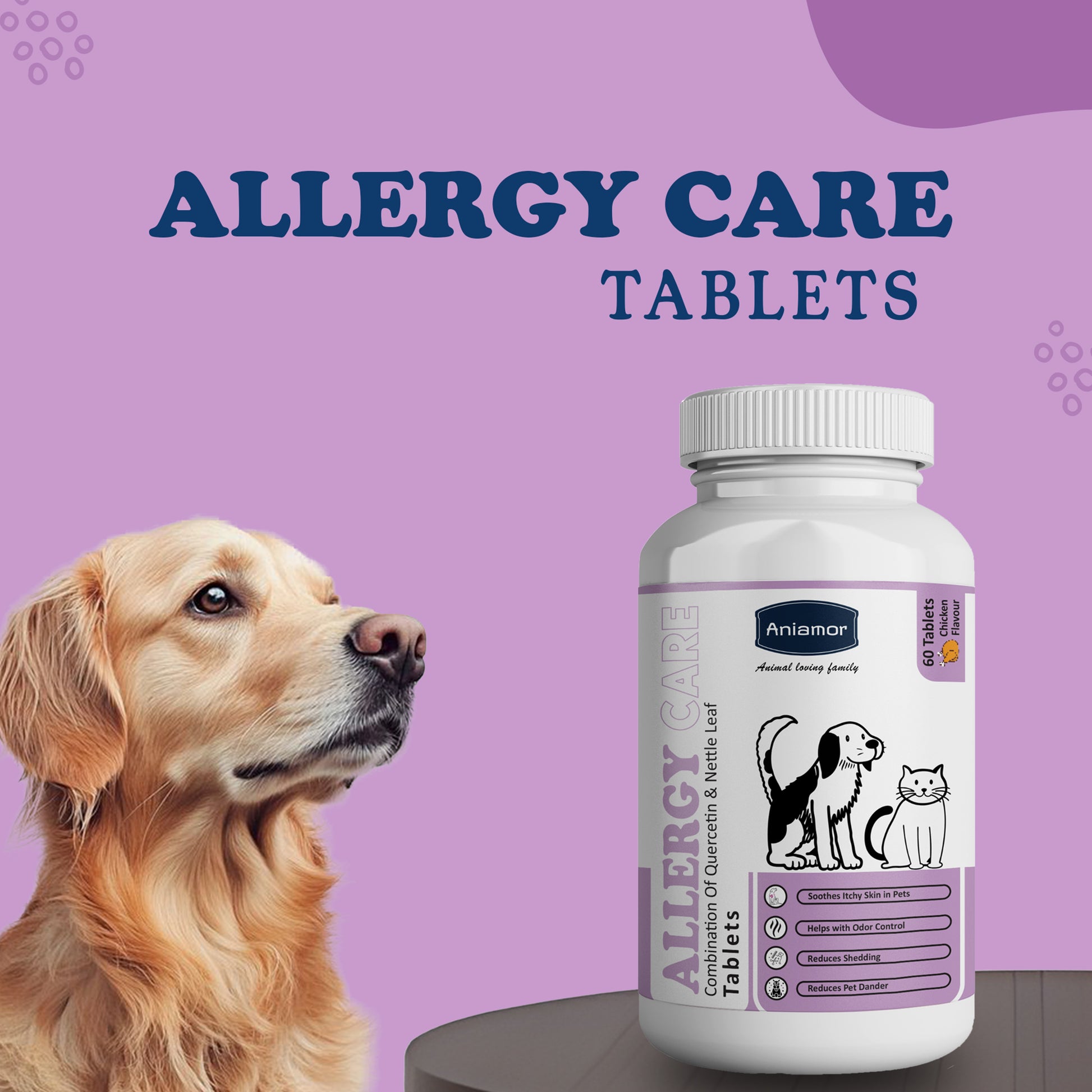 Allergy care tablets for Dogs and cats