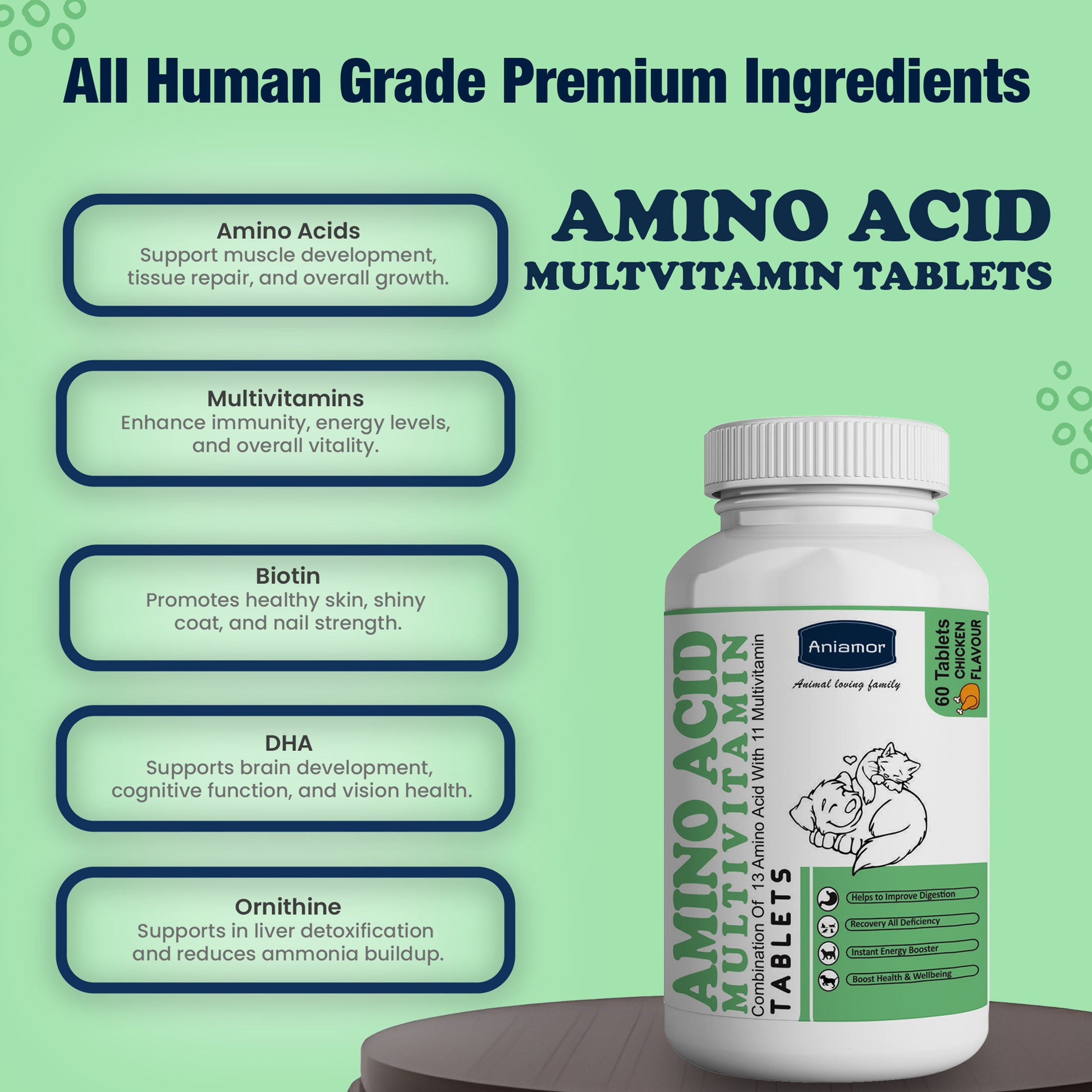 Amino acid multivitamin tablets Aniamor ingredients
