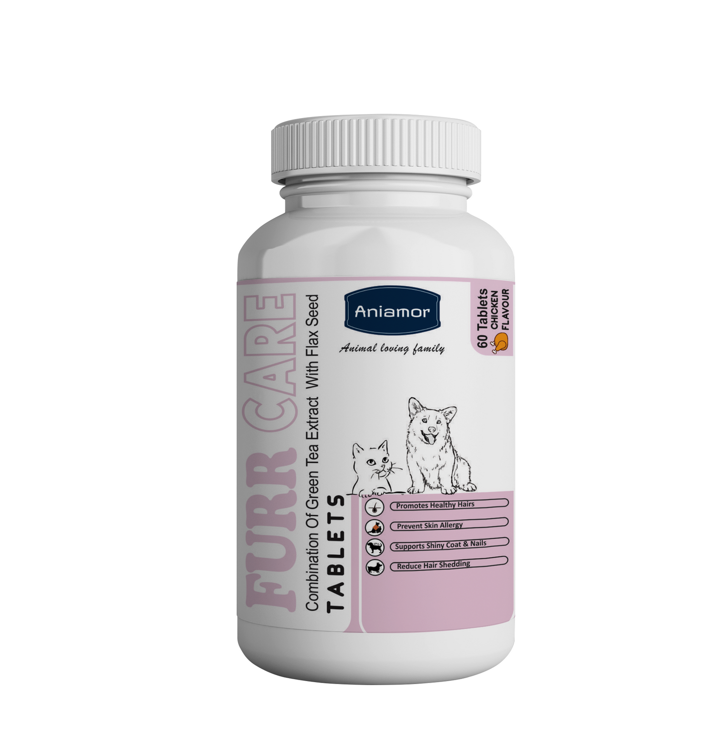 Furr care tablets for Pets-Aniamor| Omega 3&6 Tablets| 60 Tablets
