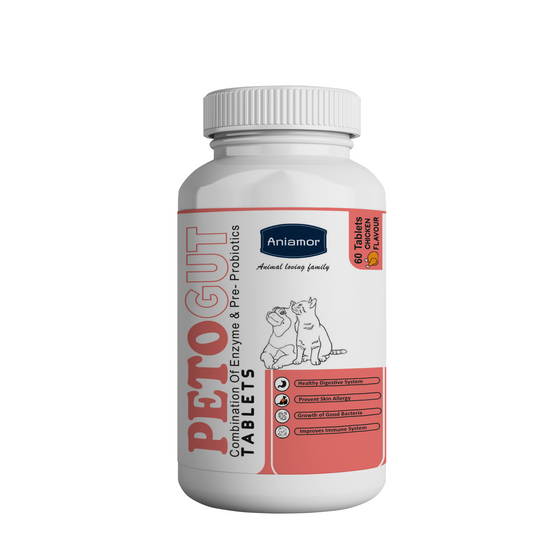 Petogut Tablets-Aniamor| Lactobacillus and other Beneficial Strains Tablets| 60 Tablets