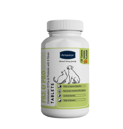 Pre-Probiotic Tablets for Pets- Aniamor| 120 Tablets