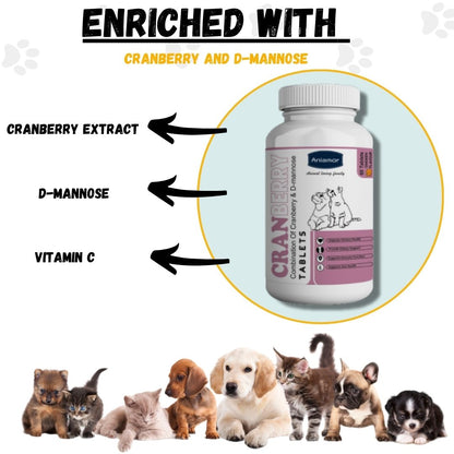 Cranberry Tablets for Pets| Uterine Care Supplement| 60 Tablets
