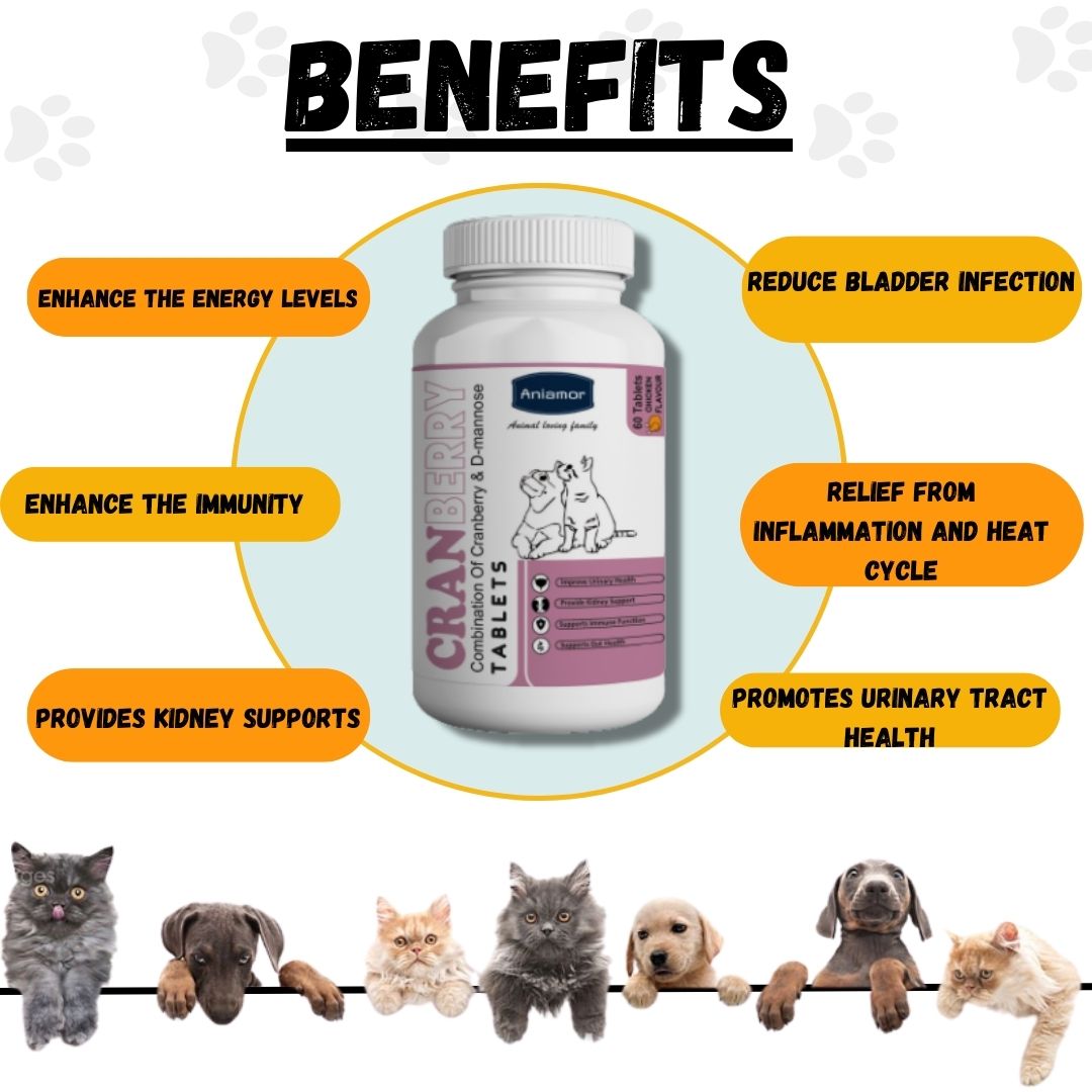 Cranberry Tablets for Pets| Uterine Care Supplement| 60 Tablets