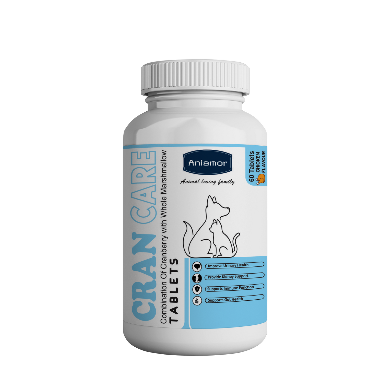 Cran Care Tablets for pets-Aniamor| Pet Supplement| 60 Tablets
