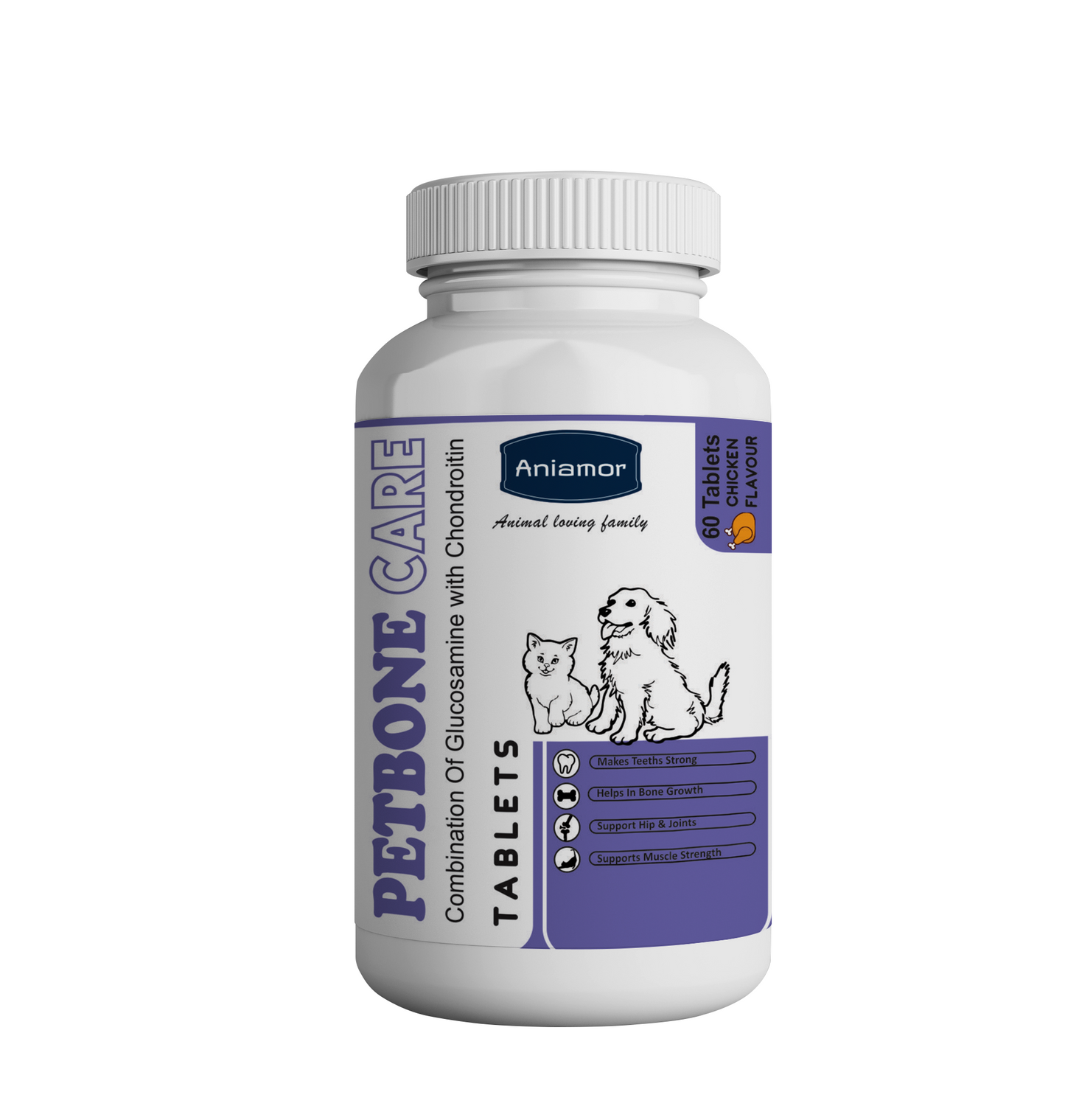 Pet bone Tablets for pets-Aniamor| Glucosamine and Chondroitin Tablets| 60 Tablets