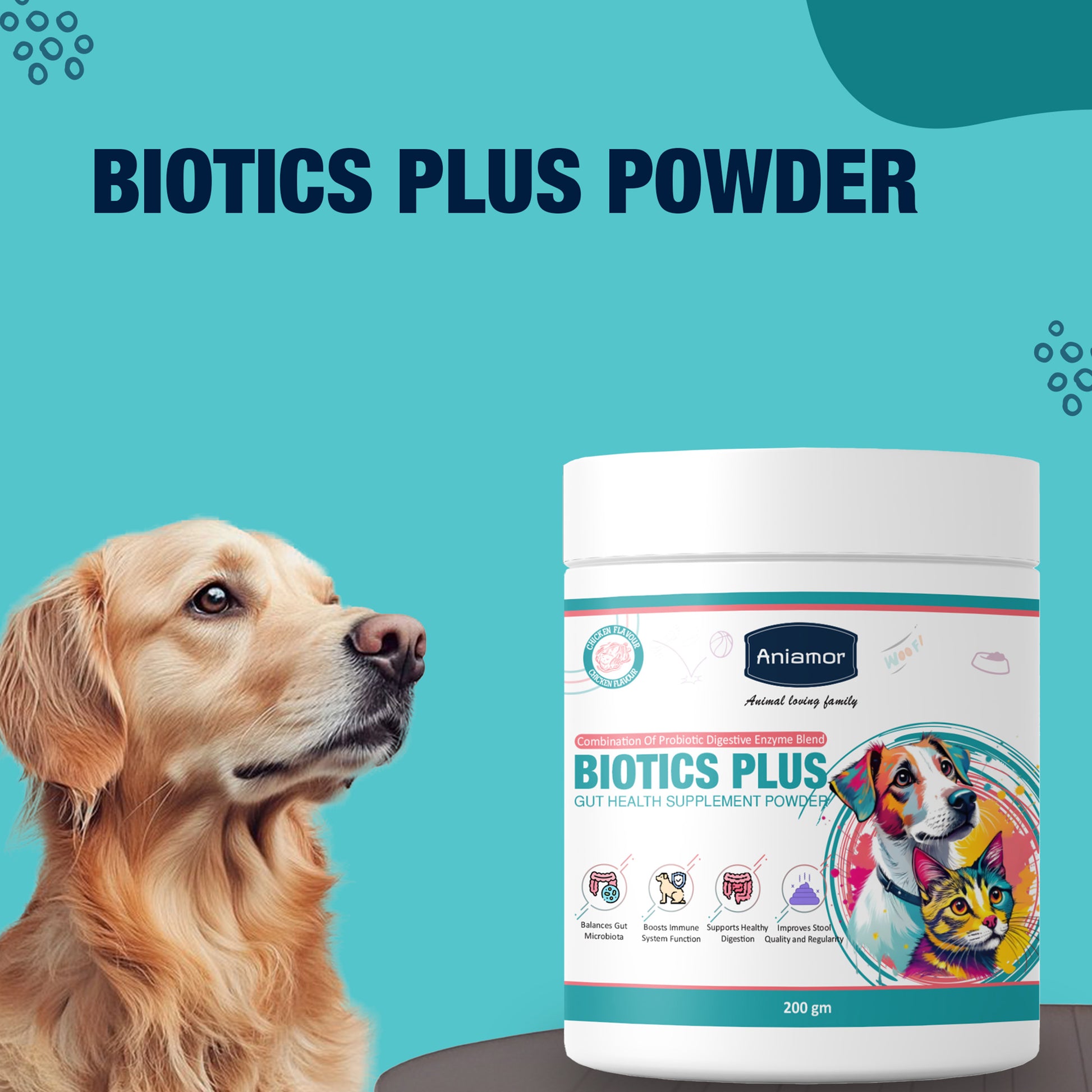 Biotics plus powder for dogs and cats