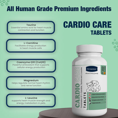 l carnitine amino acid for dogs Buy Cardio Care Tablets for Dogs and Cats Online in India – Aniamor Nutrition