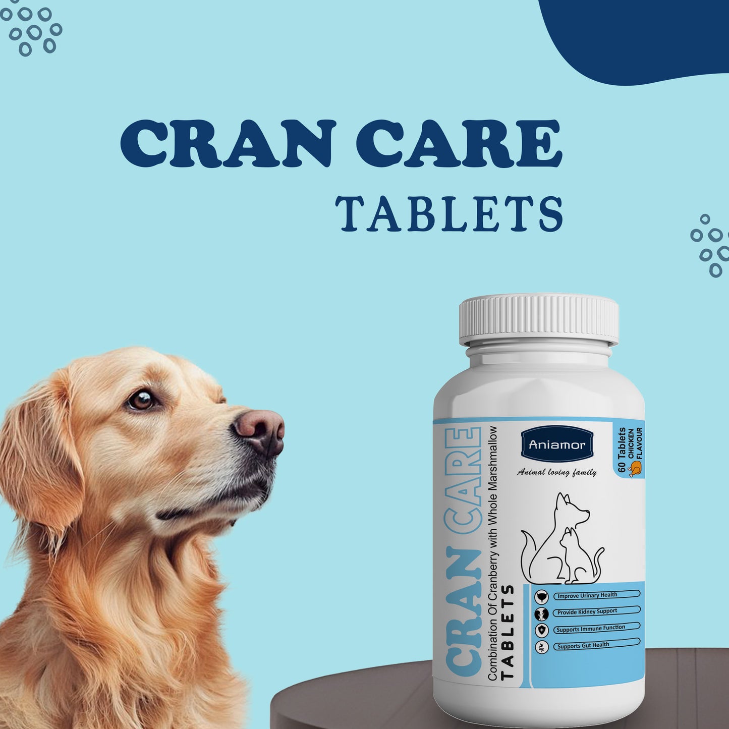 Cran care tablets Aniamor for dogs and cats