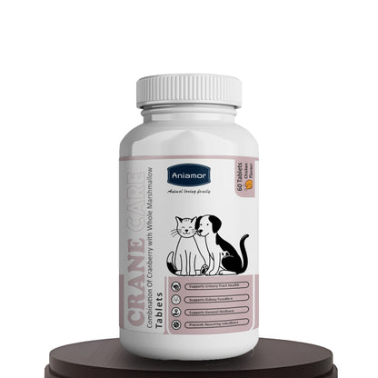 Crane Care Tablets for Dog and Cat | Cranberry , Whole Marshmallow,D-Mannose,Organic Astragalus Roots | 60 Tablets
