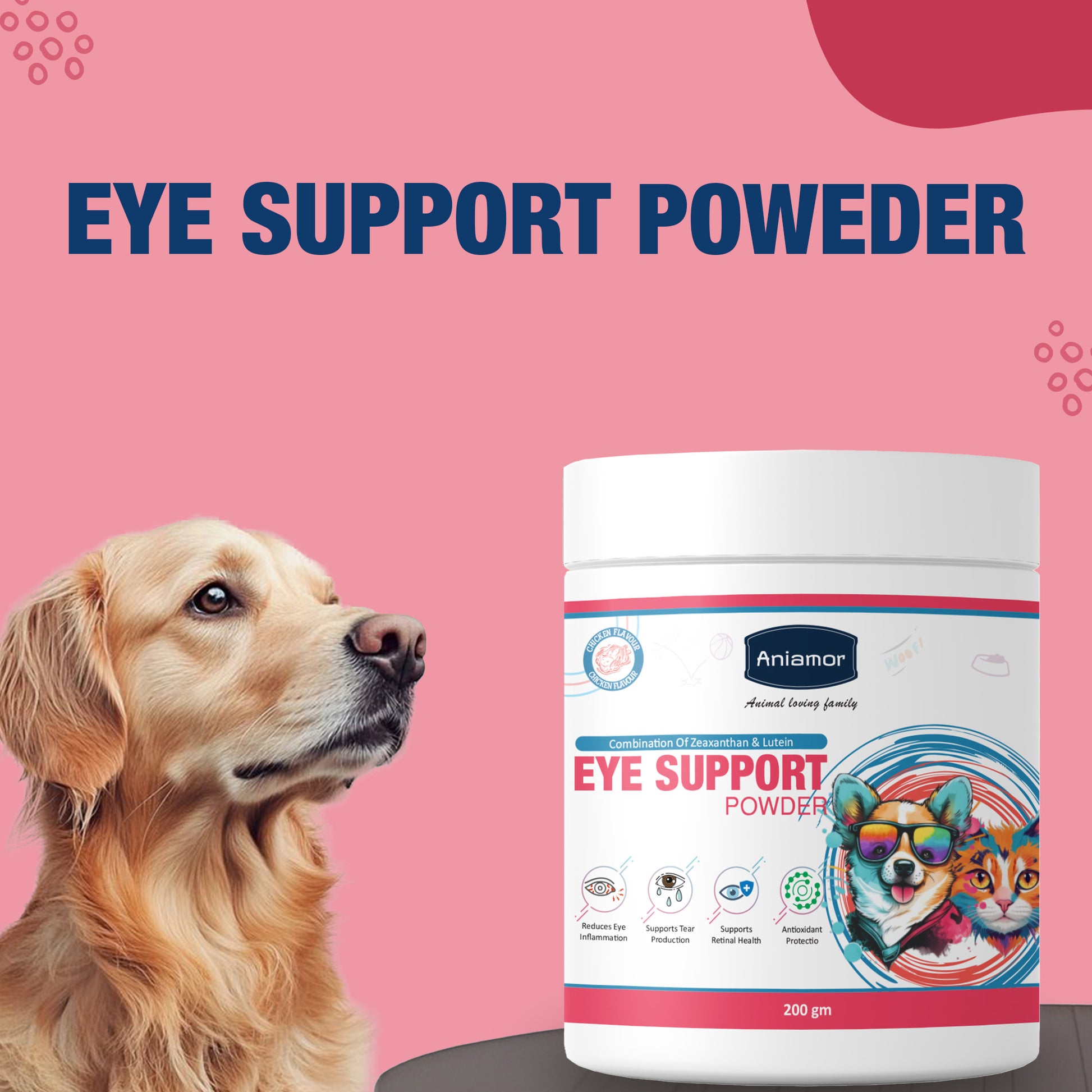 Eye support powder Aniamor for dogs and cats